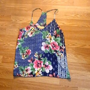 How Very Loved floral print dressy tank top